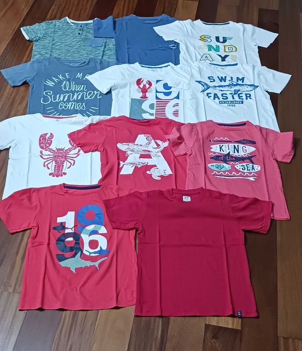 Conjunto de 11 t-shirts para criança - 7/8 anos