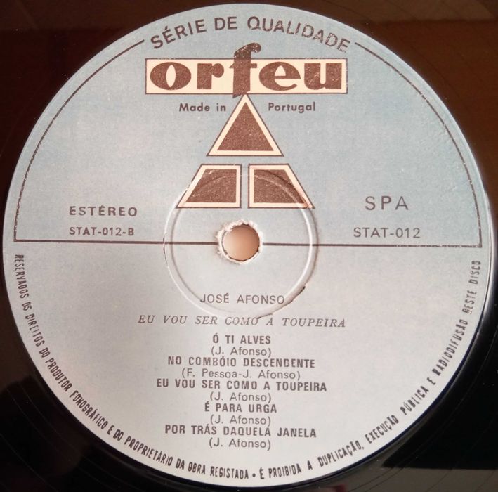 José Afonso	- - - - -		Eu Vou Ser Como a Toupeira	- - - - -	LP