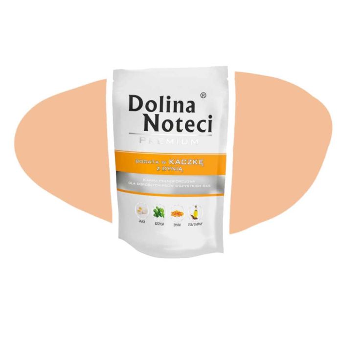 Dolina Noteci Premium Bogata w kaczkę z dynią 10x150g Kaczka pełnoporcjowa karma dla dorosłych psów wszystkich ras