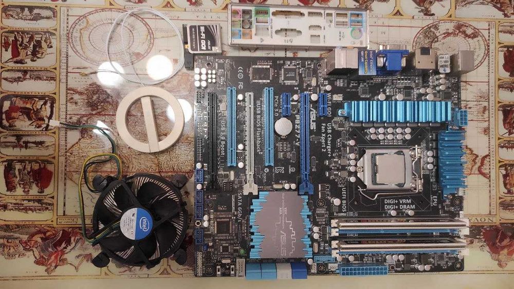 Asus P8Z77-V, DDR3 4gb, Wi-Fi GO Asus, кулер Intel (смотрите описание)