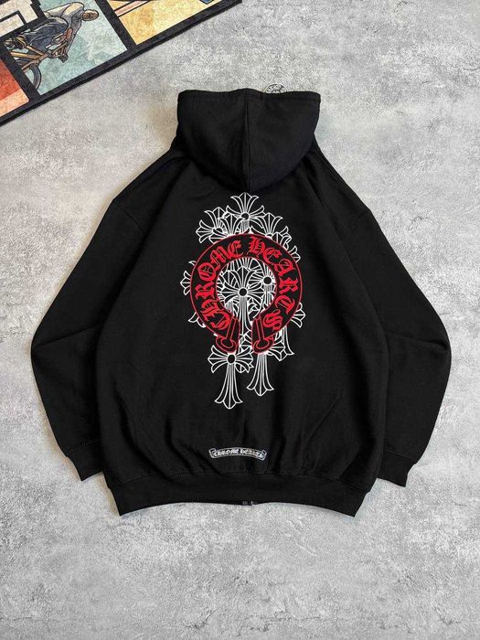 Оверсайз Зіп-Худі Chrome Hearts | Кофта Хром Хартс (Хром Хардс)