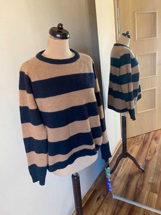 Minimum paski sweter oversize luzny xl 42 44 +size welna moher wool wiosna