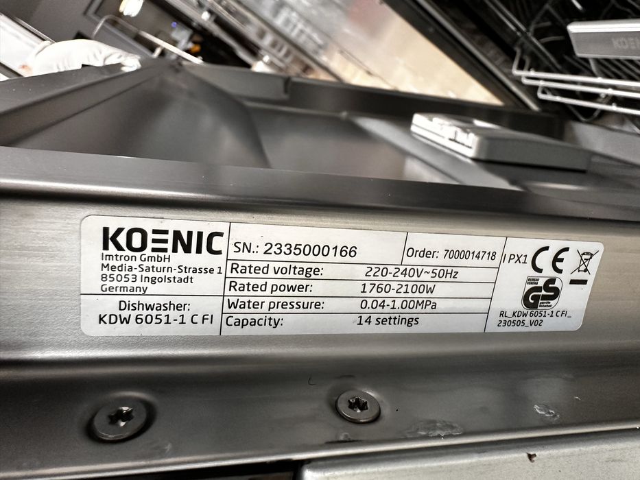 Посудомийна машина KOENIC,стокова ,привезена з Німеччини