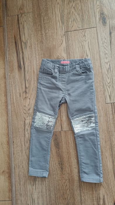 Spodnie sylwester cool club 104 szare ozdobne  cekiny