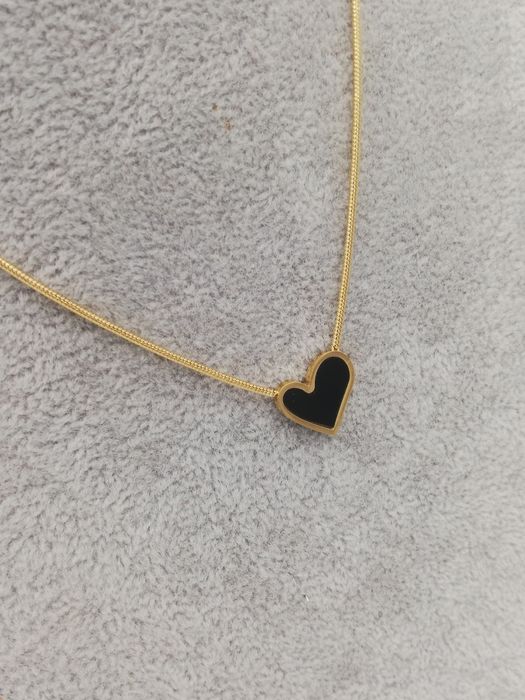 Celebrytka stal chirurgiczna Xuping czarne serduszko