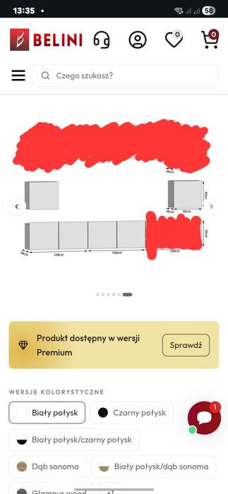 Meble rtv belini biały połysk