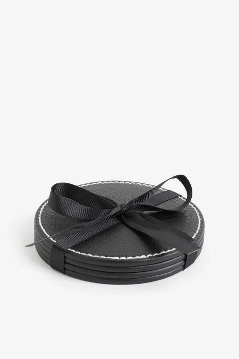 4 підставки для скланок h&m home, набір чорних підстаканників