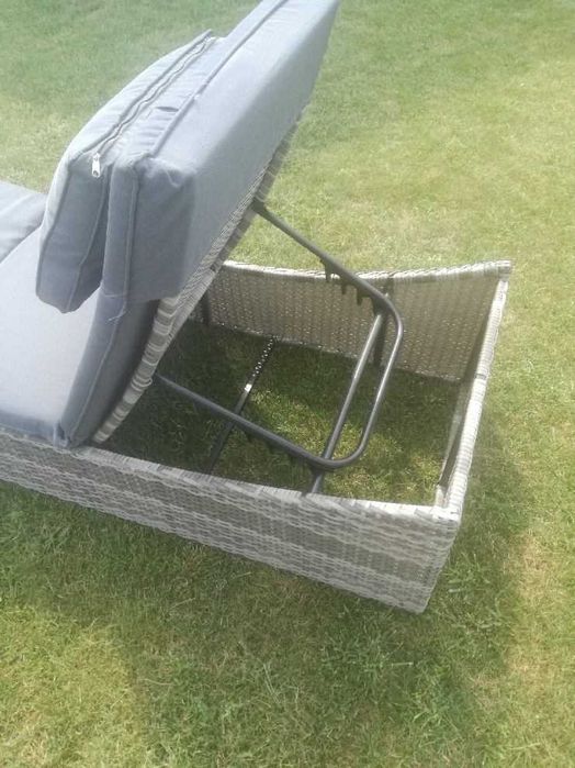 Skladany leżak ogrodowy z technorattanu. Lezak tarasowy lub na balkon