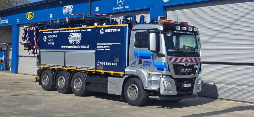 MAN TGS 35.510 WIEDEMAN 12/6m3 kamera SPUTNIK Recykling  WUKO recykling asenizacyjny czyszczenie kanalizacji separatorów