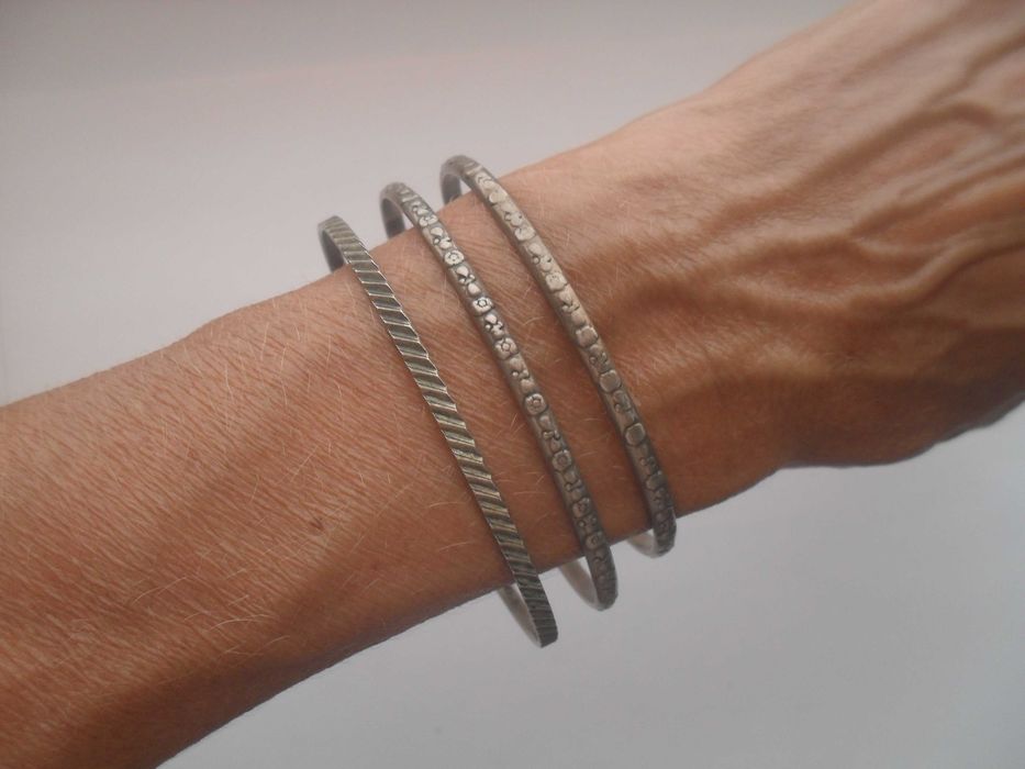 2 x Rytosztuka i Warmet - 3 stare srebrne bransoletki - koła -cena ost