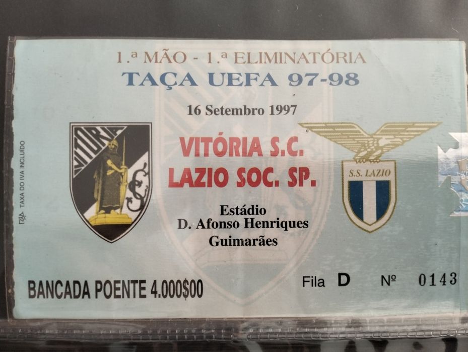 Bilhete Vitória Guimarães x Lazio