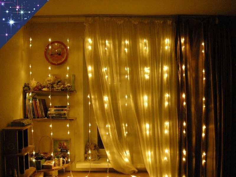 Водоспад 3 на 2,5 метри світлодіодна новорічна гірлянда штора на вікно
