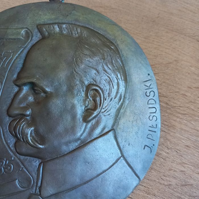 plakieta medalion Józefa Piłsudskiego 1936 r