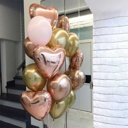 Гелієві цифри золоті та срібні, повітряні кульки гельові