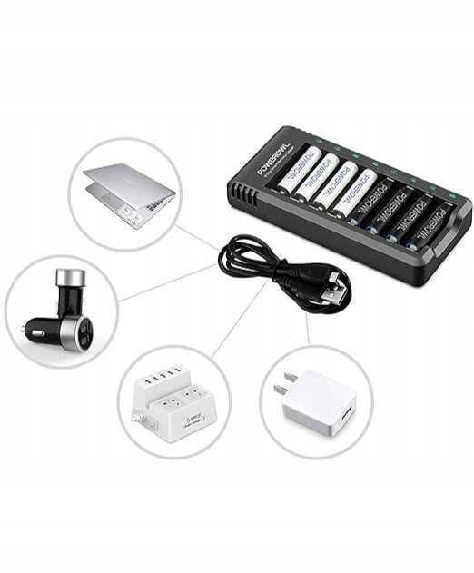 POWEROWL Ładowarka do Ni-MH/Ni-CD Akumulatory AA/AAA +8 BATERII