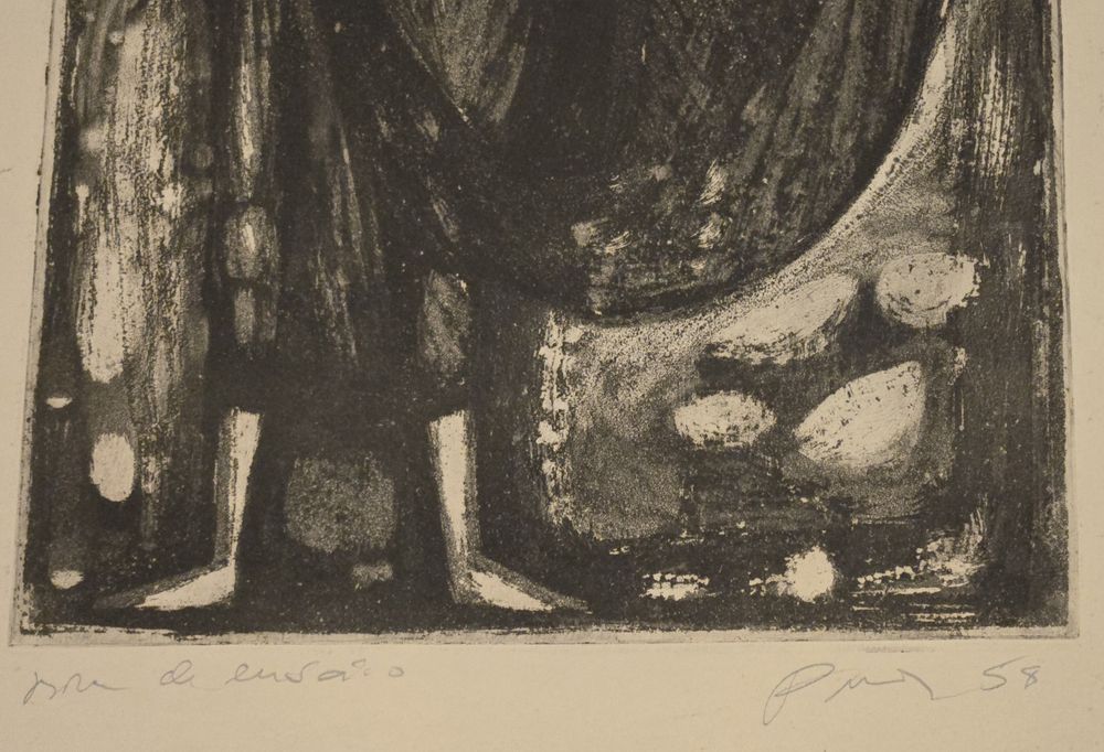Gravura antiga de Julio Pomar 1958