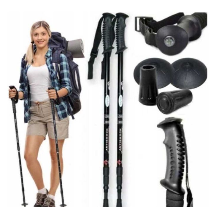 KIJE KIJKI NORDIC WALKING para 2 sztuki do chodzenia 65cm-135cm
