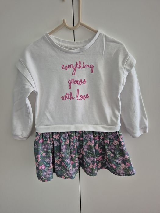 Sukienka biało-zielona r. 104 COOL CLUB