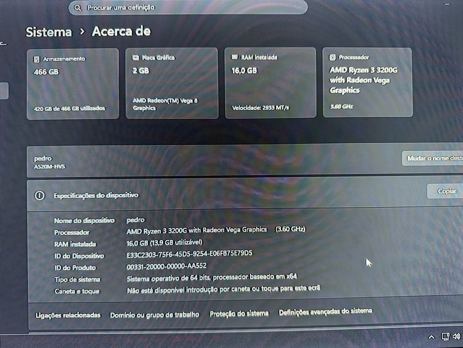 Pc muito pouco usado tem um 1ano mais o menos