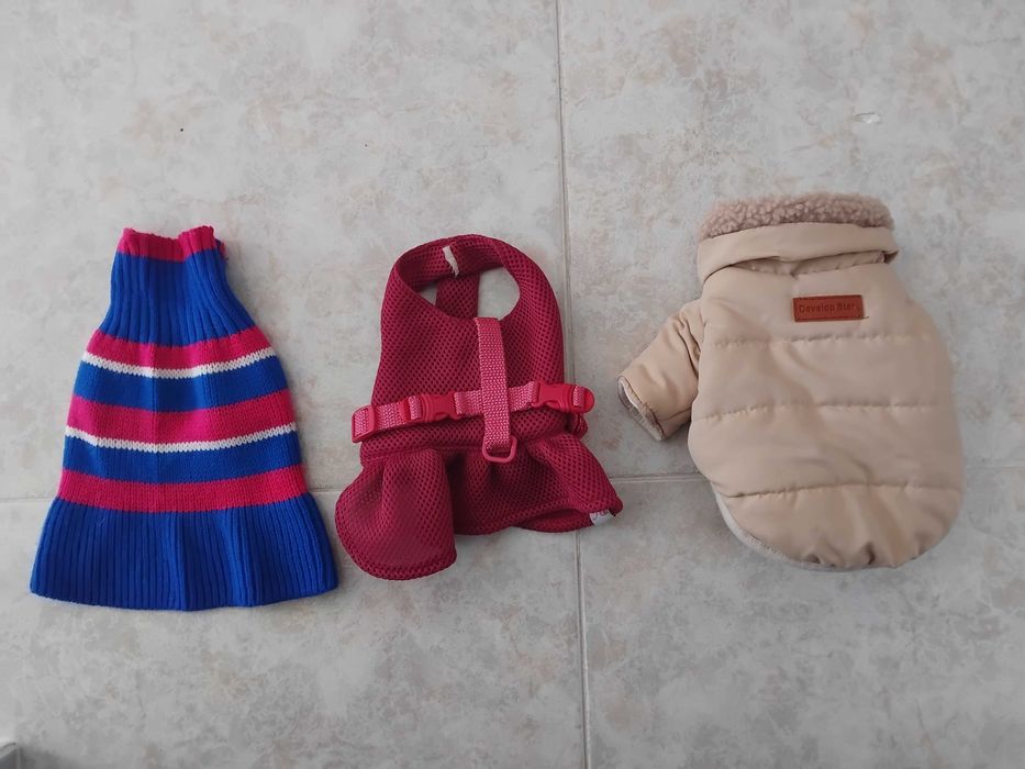 3 Casacos, peitoral tamanho xs para cao