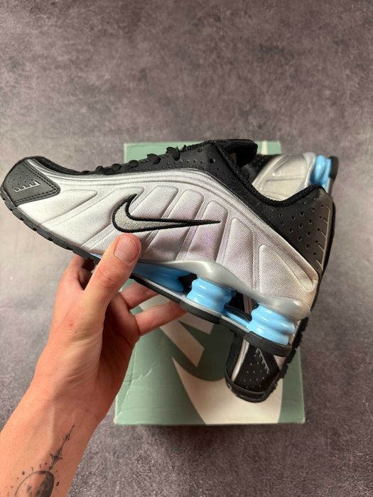 ‼️Кросівки Nike Shox R4 Light Grey Blue Black