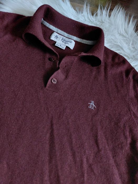 Penguin sweter brązowy merino wełna merynosowa m l meski ciepły