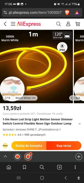 LED Neon ciepły kolor