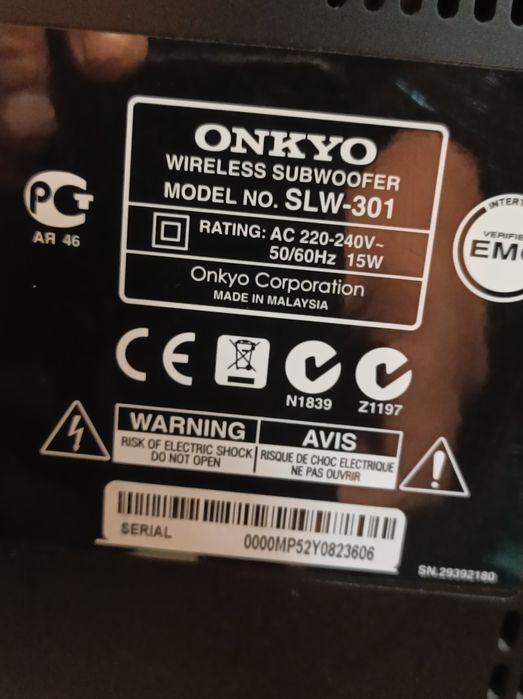 Zestaw, subwoofer aktywny Onkyo SLW-301/LS-3100.Bluethoth.Tanio!