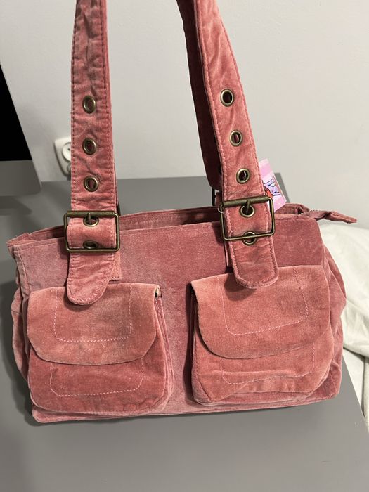 Okazja! Torebka damska Aksamit! dziewczęca kolor Blush Rose Bawełniana