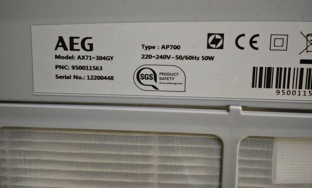 Purificador de ar AEG AX7