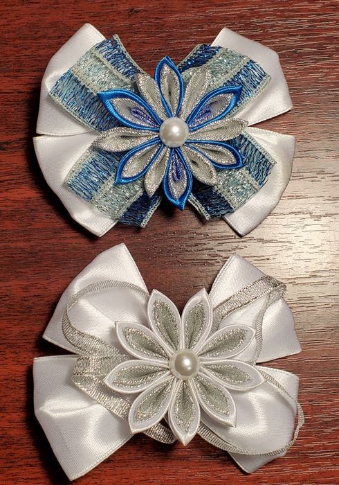 Заколки в стиле канзаши. Ручная работа.