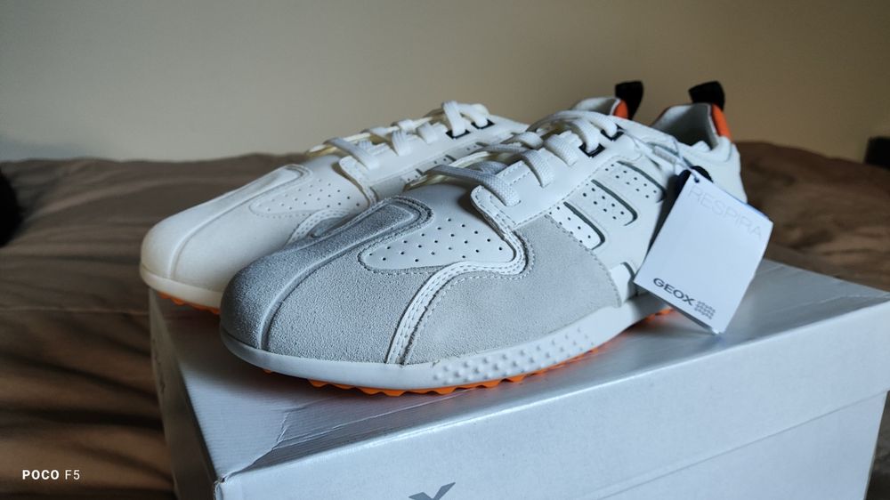 Geox Snake białe skórzane sneakersy rozm 43