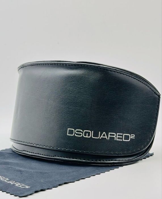 Etui na okulary Dsquared2 okulary przeciwsłoneczne czarne skórzane