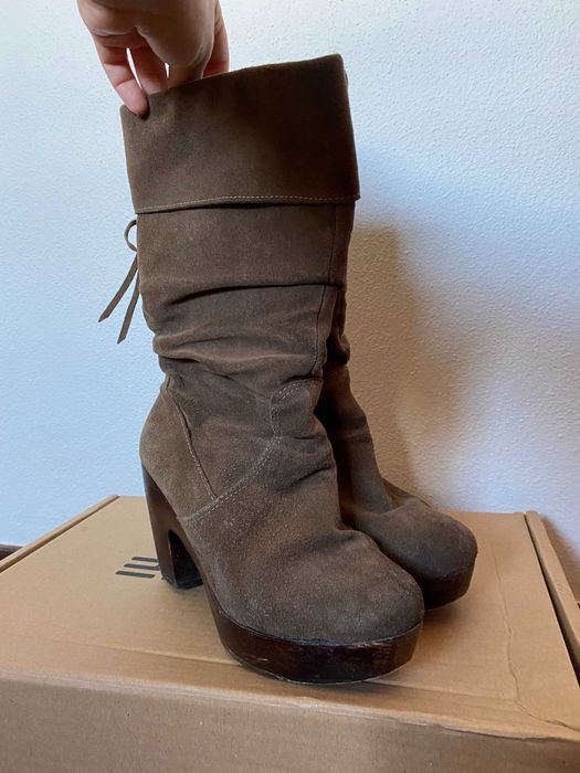 Bota camurça compensada Gianna