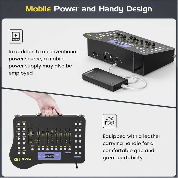 DJ Controller, Czarna konsola DMX 512 i MIDI Operator 192-kanałowy