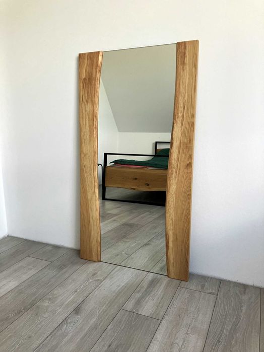 Lustro na wymiar w dębowej ramie, Wiszące lustro do łazienki, LOFT