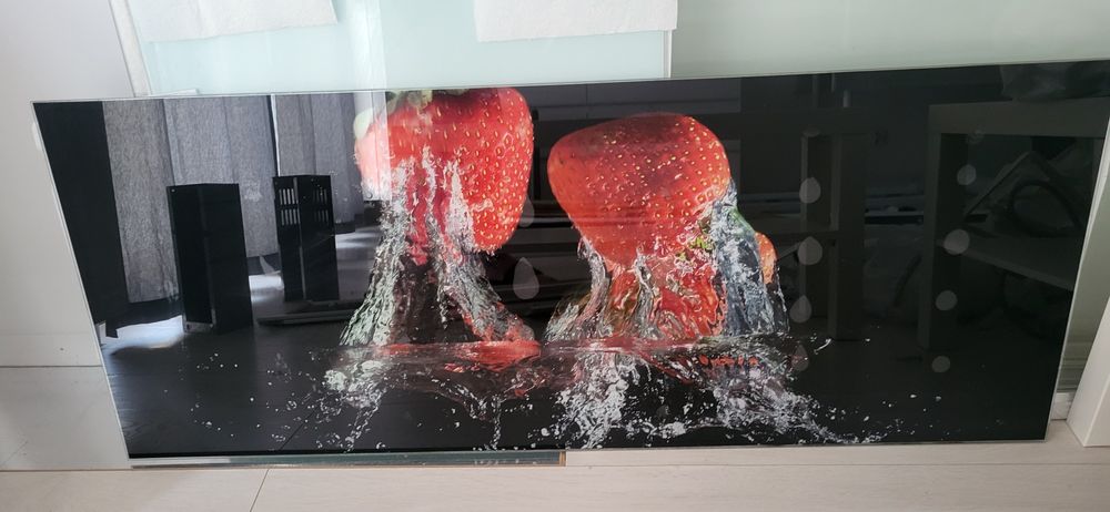 Szklany panel ścienny do kuchni, szyba ochronna