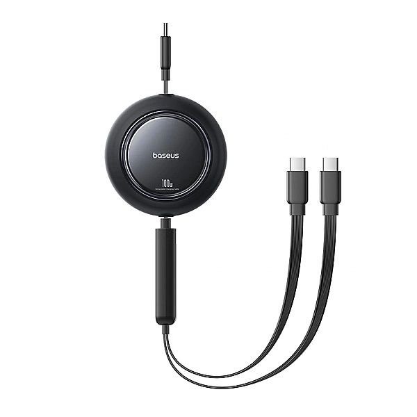 Kabel zwijany Baseus Free2Pull Mini 100W 3w1 USB-C - 2xUSB-C 1.2m - cz