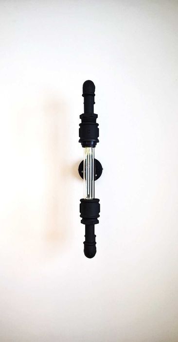 lampa, kinkiet loft, z rur hydraulicznych