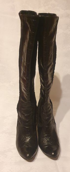 Wysokie czarne kozaki na szpilce 38 przed zakupem przeczytaj opis