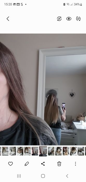 Peruka dlugie wlosy blond i brąz