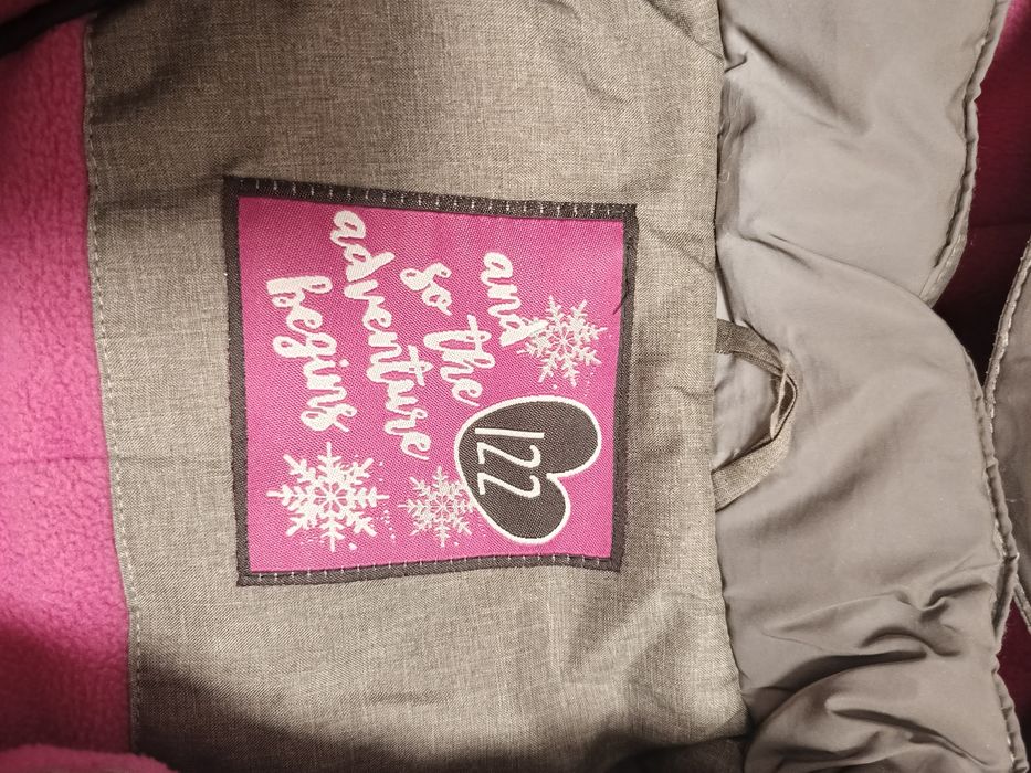 Kurtka zimowa narciarska dziewczynka 122 Cool Club odblaski