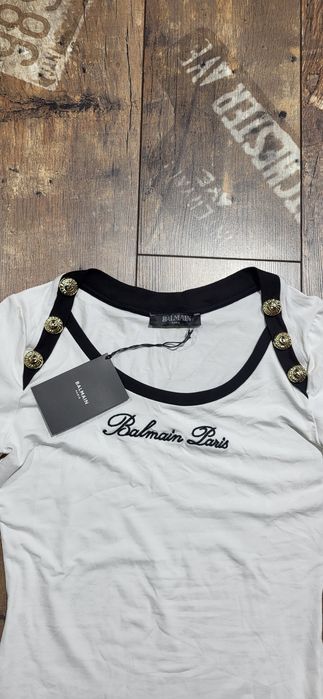 Cudowna biała bluzka damska balmain maselkowa S M