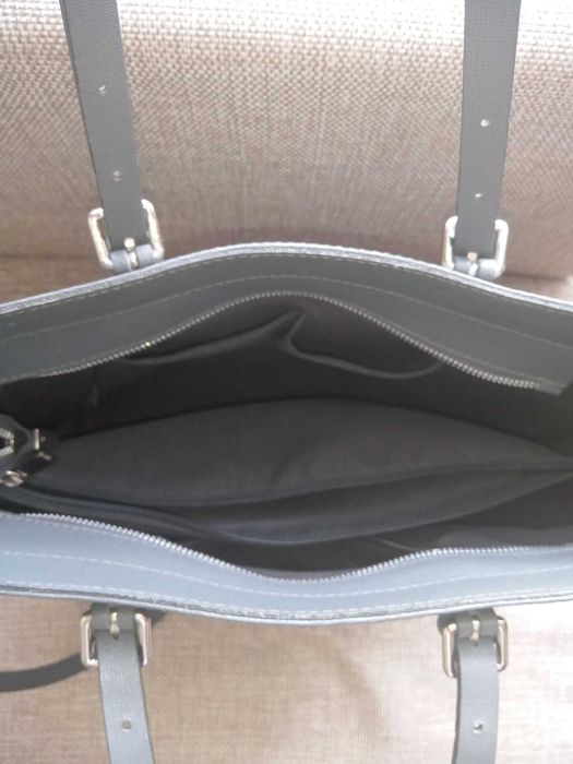 Torebka skórzana CREOLE  shopper A4 szara
