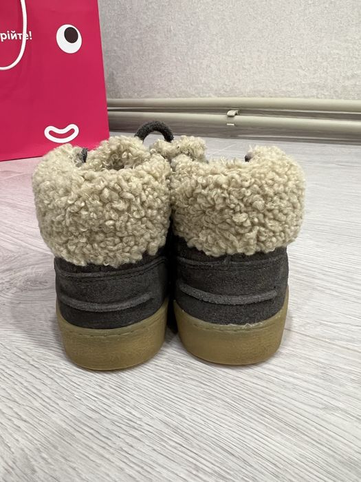 Замшеві черевики Zara , ботинки зима , овчина , 25 р.