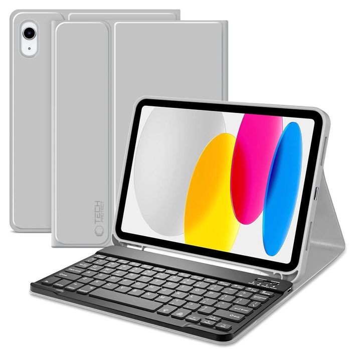 Etui z Klawiaturą do iPad 10.9" / 11" Tech-Protect SC Pen z Miejscem na Rysik - Szary
