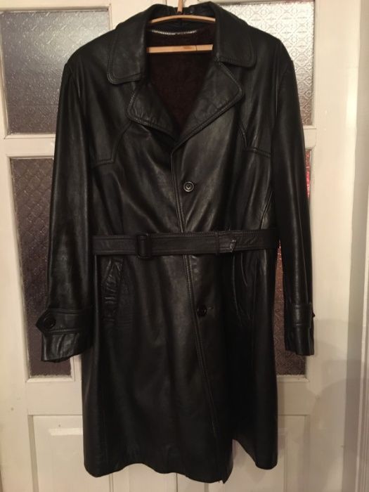 кожаное мужское пальто