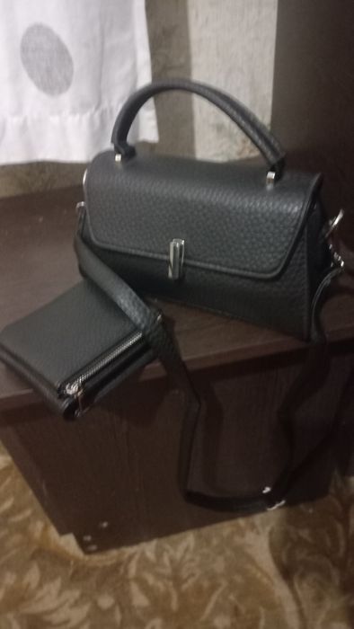 Сумка+кошелек кожа