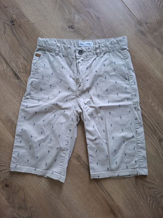 Zara spodnie rybaczki (do kolana) we flamingi 152cm
