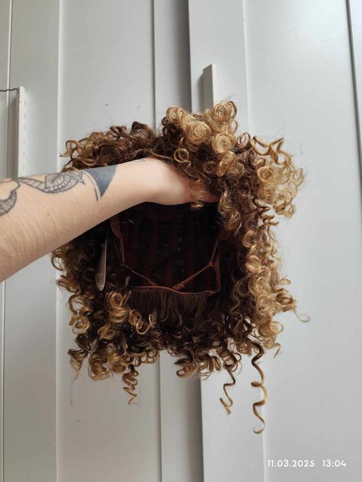 Peruka afro loki brąz brązowa WIG brown